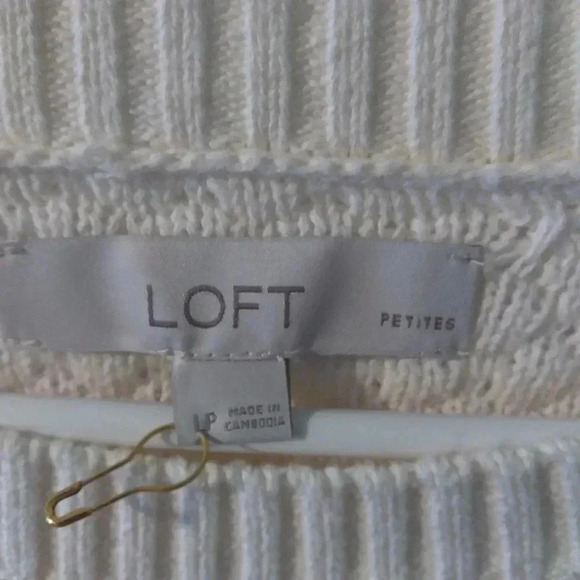 Loft stripe Textured Raglan Sweater-large petite NWOT - Picture 6 of 8